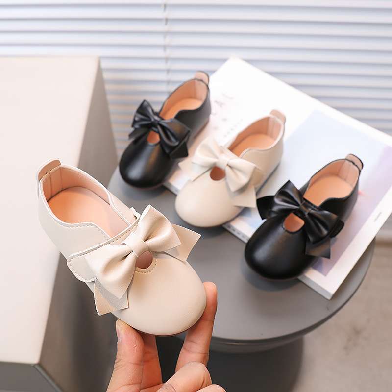 Children's Small Leather Shoes, Girls' Forest-Style Bow-Knot Small Shoes, Little Girls' Flat Dance Shoes, Soft-Soled Toddler Shoes