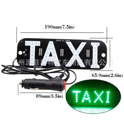 License plate lamp | Taxi Roof Light with - taxi-green
