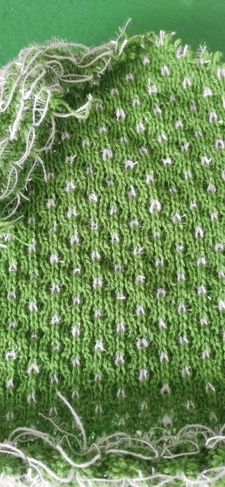 仙人掌毛线面料 条纹针织面料 仙人掌跳舞毛绒玩具布料 圣诞布料