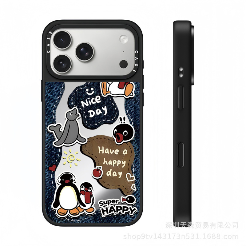 CASET联名企鹅呆小毛适用苹果iPhone17ProMax手机壳16潮牌14镜面|undefined