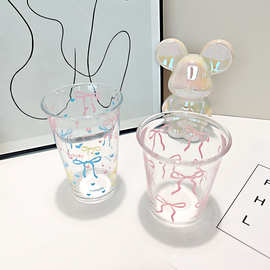 可定制韩国ins风玻璃杯高颜值翻口杯大容量冷饮杯轻奢现代风网红