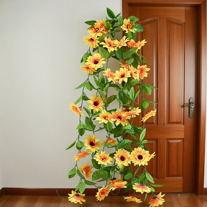 Flores de sol de suministro directo girasoles de caña pared flor de decoración de boda flores de simulación de techo
