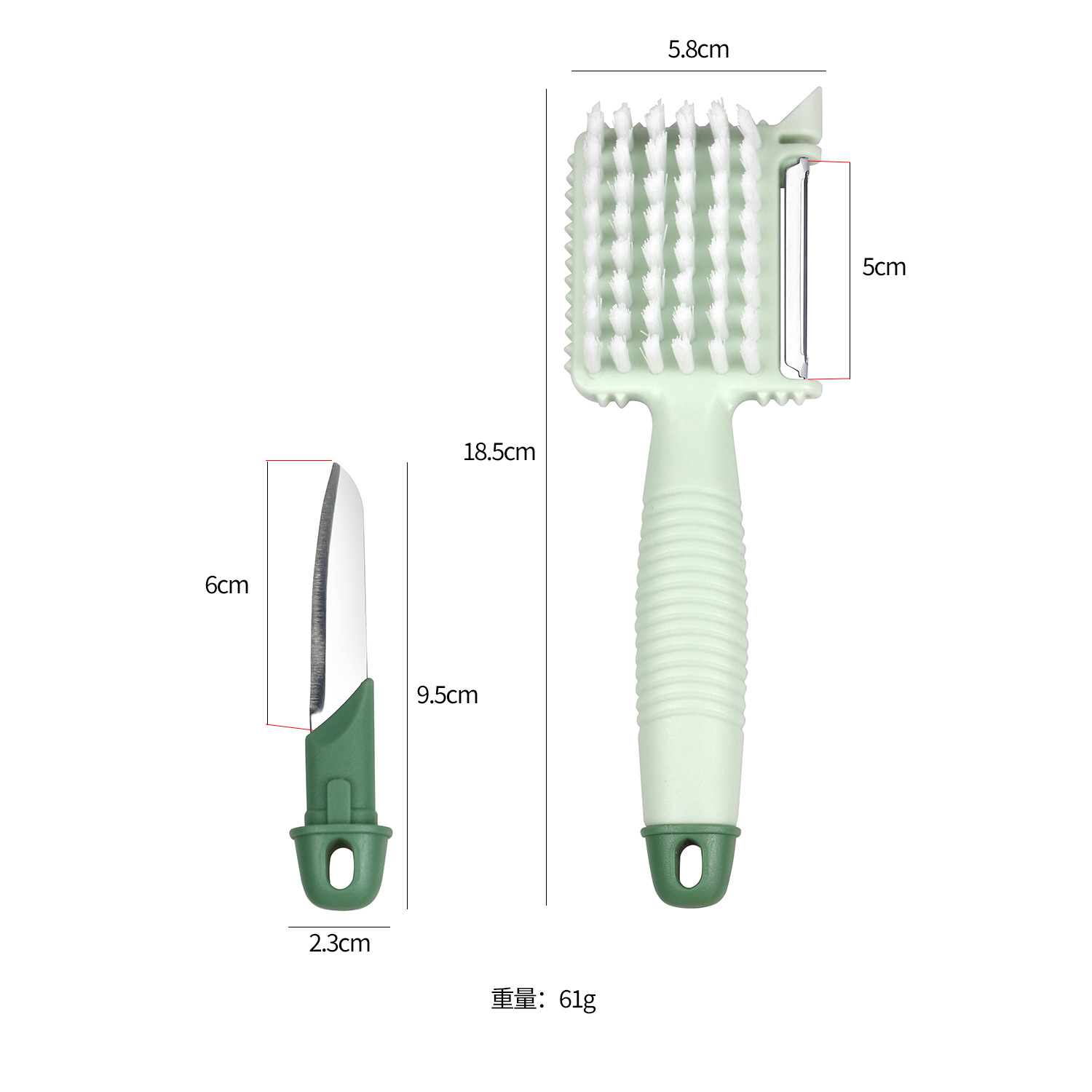 3-in-1 Fruit Peeler with Brush