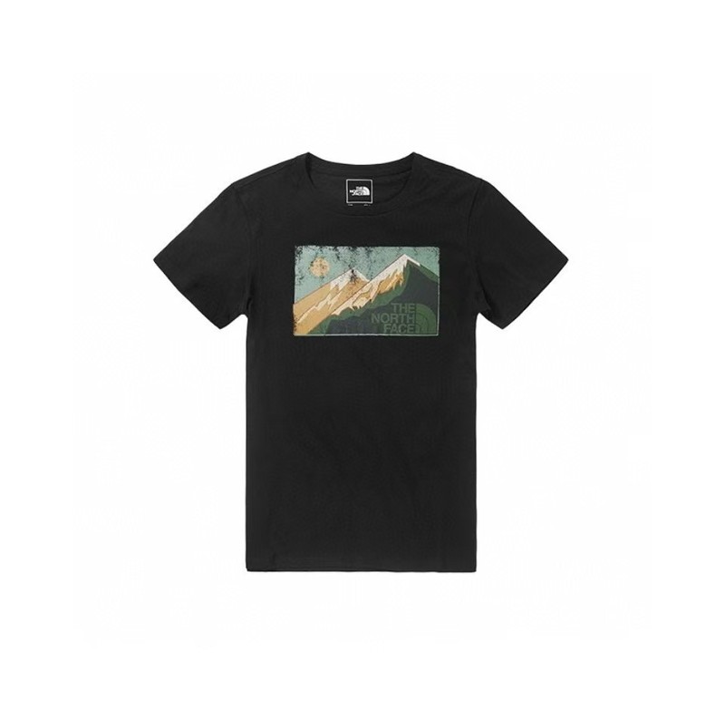 NTノースフェイスの純綿Tシャツの正しいバージョン、男性と女性用、カップル向けの同じスタイル、トレンディなプリント、幅広で多用途、カジュアル半袖|undefined