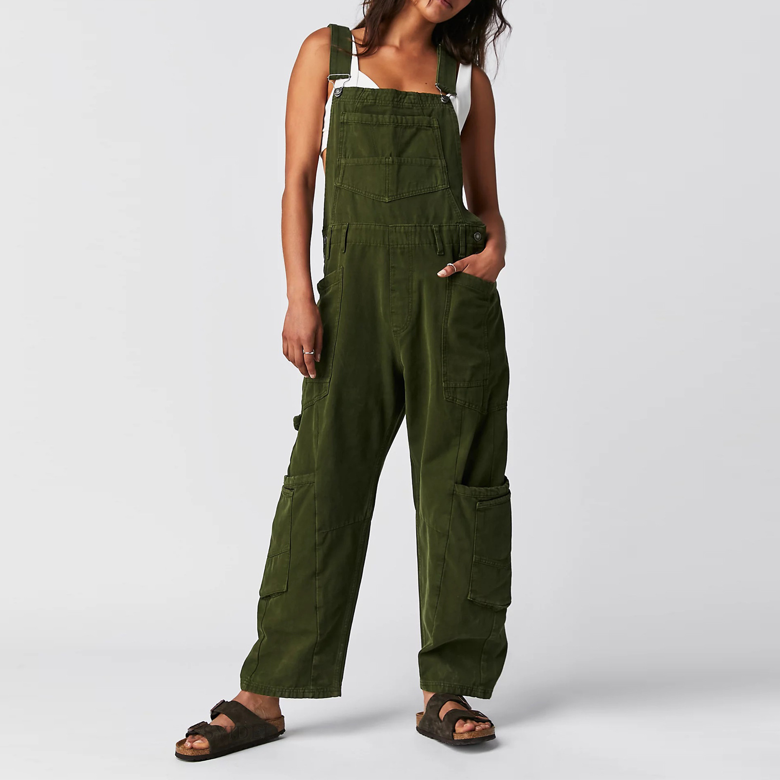 Pantalones vaqueros largos para mujer de Amazon, nuevos, casuales, holgados, sin mangas, overoles de mezclilla para trabajo, SU3563