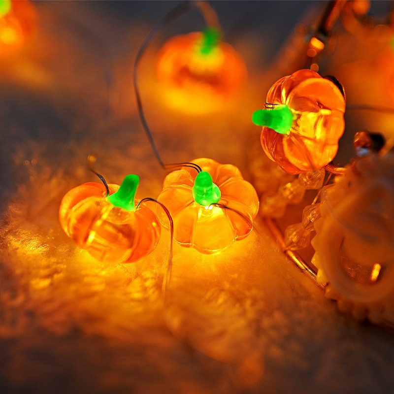 Luz de alambre de cobre de calabaza de Halloween de Acción de Gracias