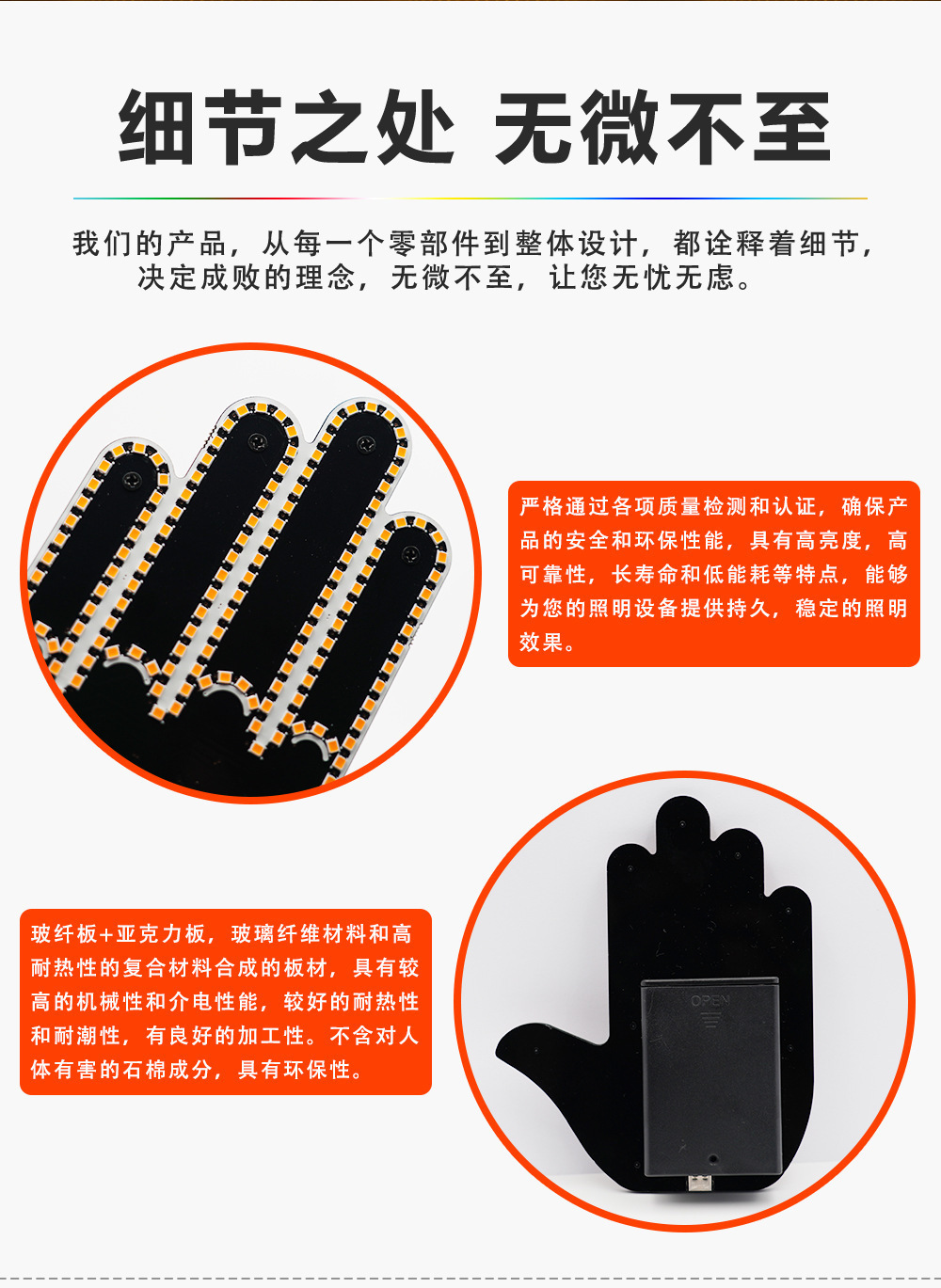【Source Factory】Cross-Border Car Gesture Light Led Ambient Light Modified Wireless Remote Control Multi-Function Warning Light