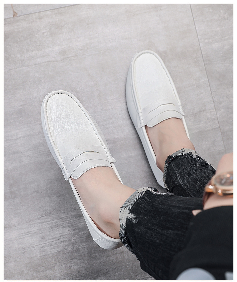 Men's casual leather shoes Soft soft soled shoes men's foot casual loafers_voghion.com