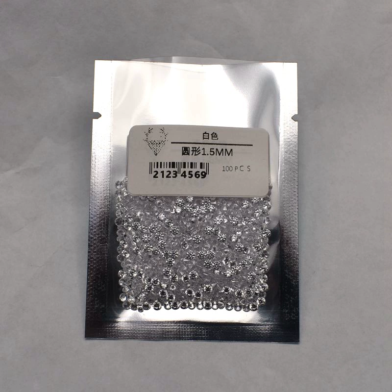 Прозрачный белый gemstone с цирконом, 0.7 мм, 5 мм, с камнем, микрорисуровка