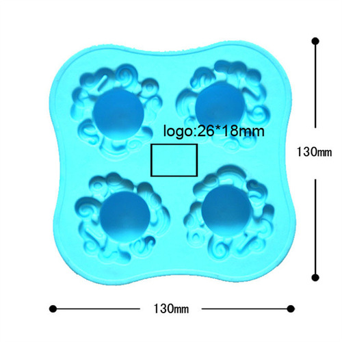 Cross-border blue octopus ice tray summer kitchen four-compartment manual ice grinder plastic TPR ice tray