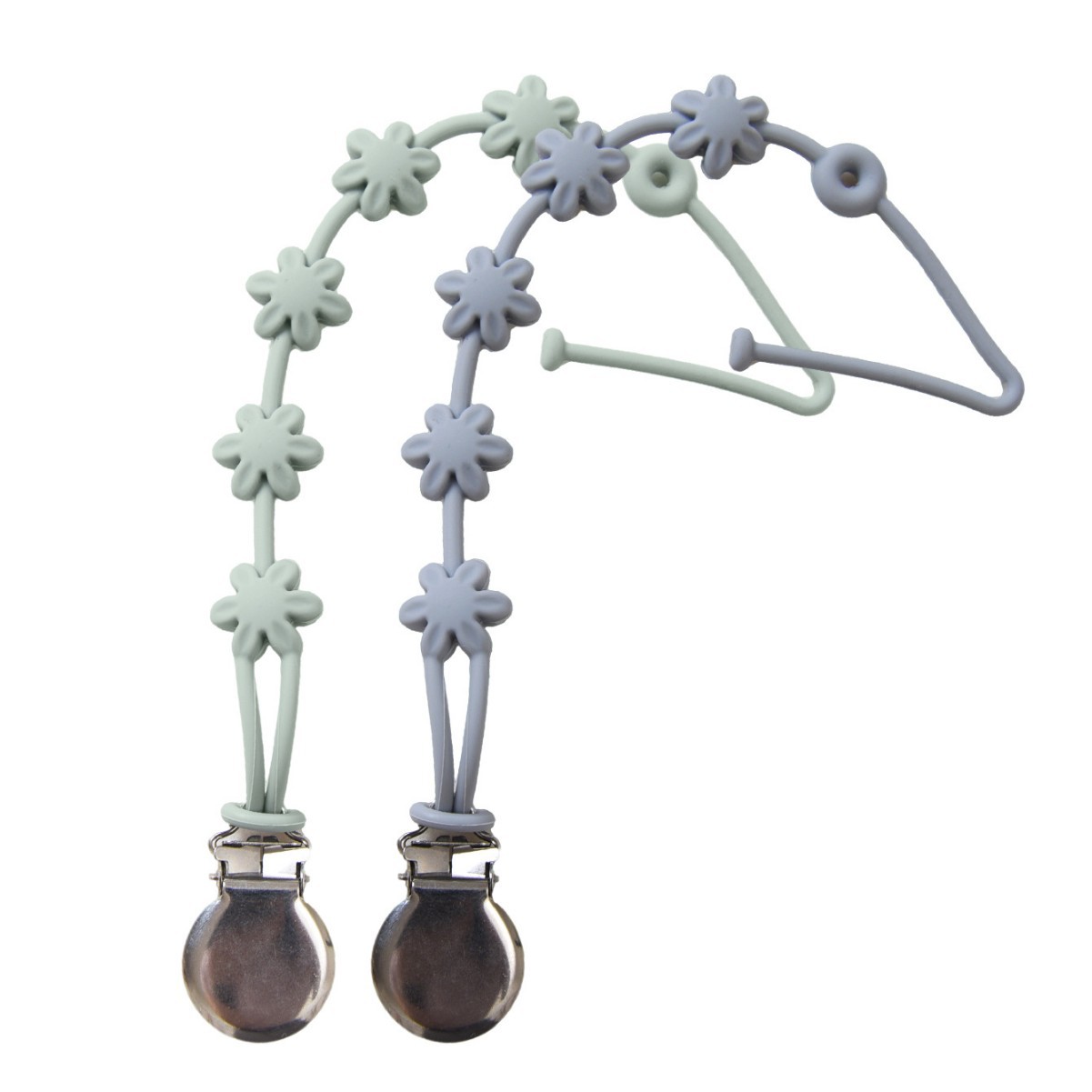 2팩: Huahua-304 클립(회색 녹색 + 회색 파란색)