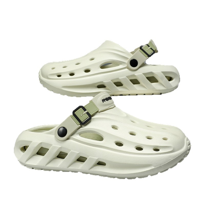 Nuevo estilo de los hombres, ligero, cómodo, tendencia, moda, ocio diario, punta redonda, color a juego, transpirable, zapatos con agujeros para hombres Baotou