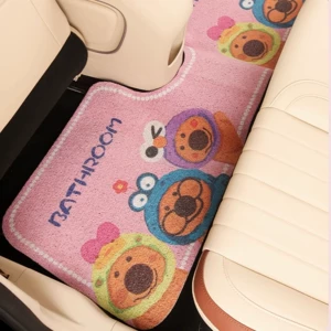 Cartoon cute silk loop car floor mats, girl style, wear-resistant, dirt-resistant, mud-resistant, non-slip, easy to clean, and customizable