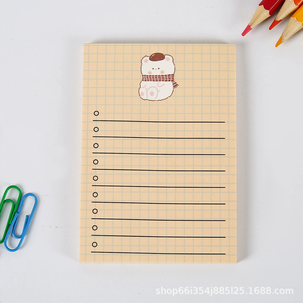 Fruit Bear Notepad Set, 50 pages, assorted colorful covers, cute little message book