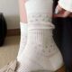 Korean Cream Style Spring and Summer Hollow Small Flowers Thin Breathable Small Fresh Sweet All-Match Middle Tube College Style Stacked Socks