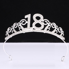 速卖通18岁数字皇冠成人礼生日头箍公主生日派对王冠新娘合金发饰