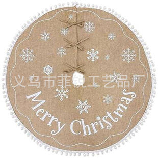 Manufacturer Amazon Merry Christmas Christmas Tree Apron Snowflake Tree Skirt Christmas Linen Bottom Skirt