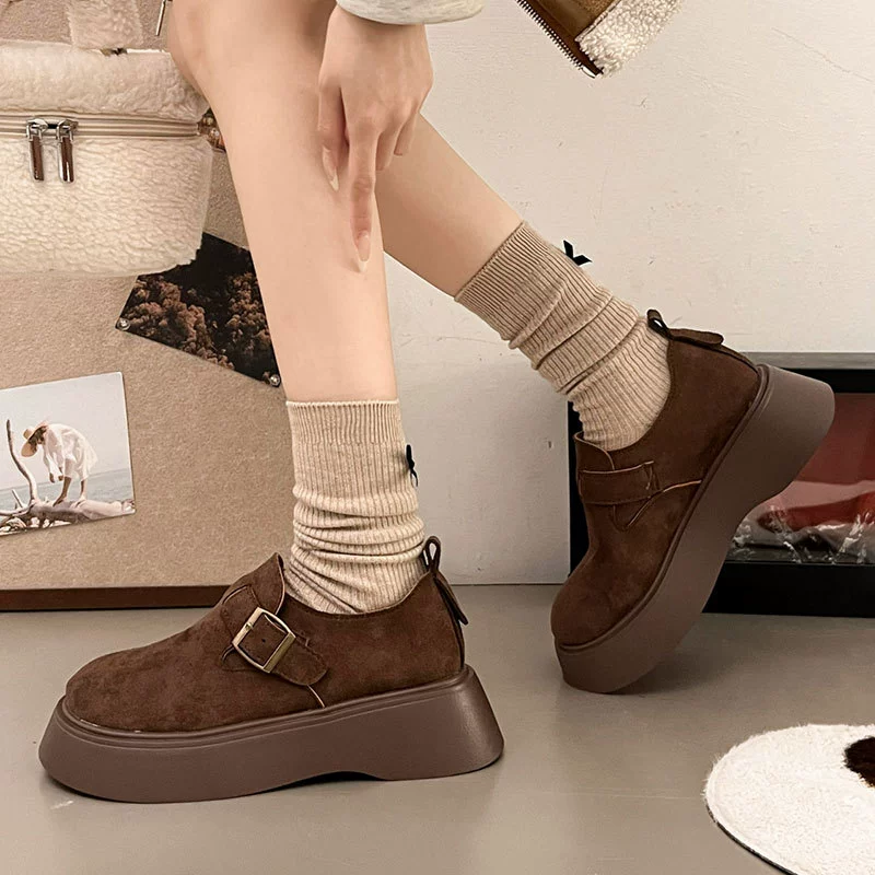 Лоферы-слипоны Birkenstock, плоские туфли, весна 2025, новые, на толстой подошве, увеличивающие рост, универсальные туфли Birkenstock для женщин