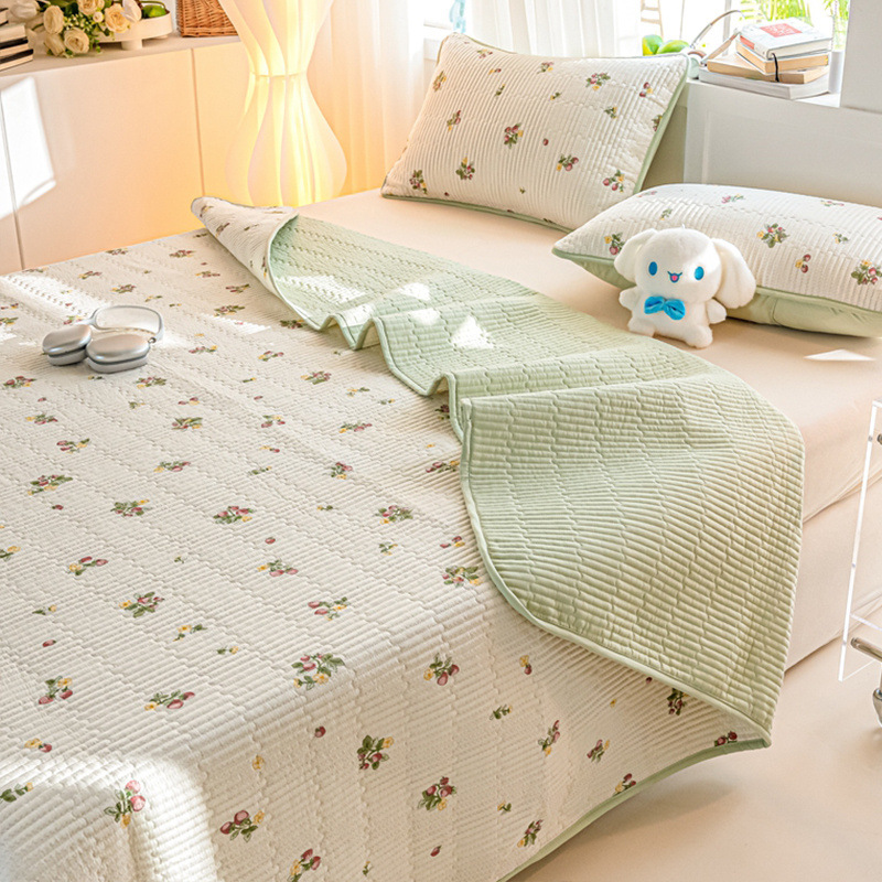 Tapa de cama de algodón de verano de una sola pieza 2025 nuevo traje de tres piezas de sábanas acolchadas de tatami de algodón universal de cuatro estaciones