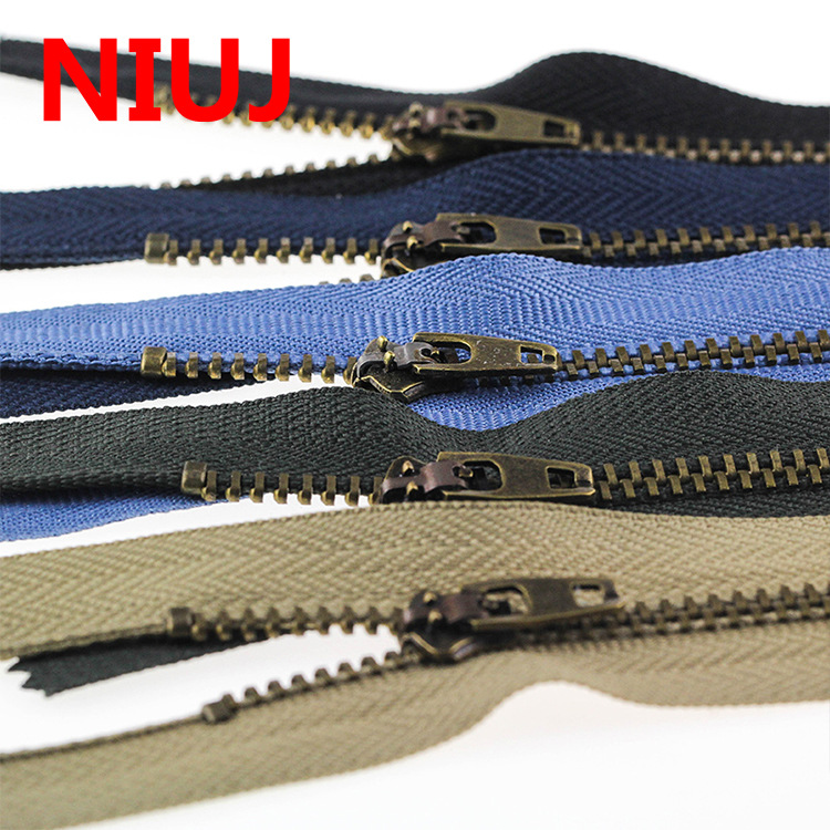 金属拉链4#闭口青古铜齿铜拉链弹簧头裤子门襟拉锁厂家现货批发