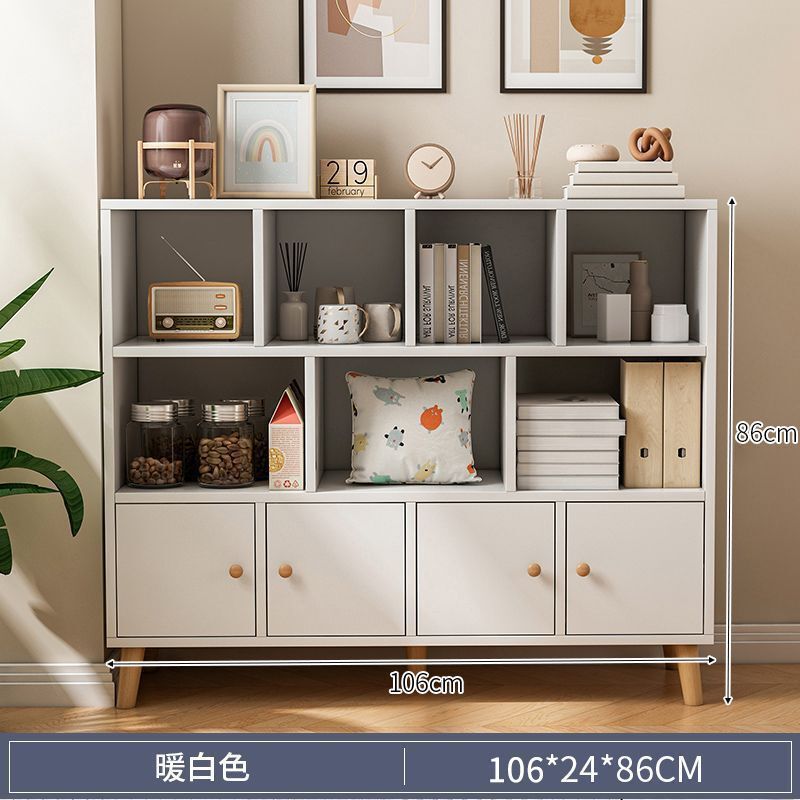 リビングルーム収納キャビネット学生組み合わせ収納キャビネットシンプルモダンな収納棚シンプルな本棚脚付き床置き本棚|undefined