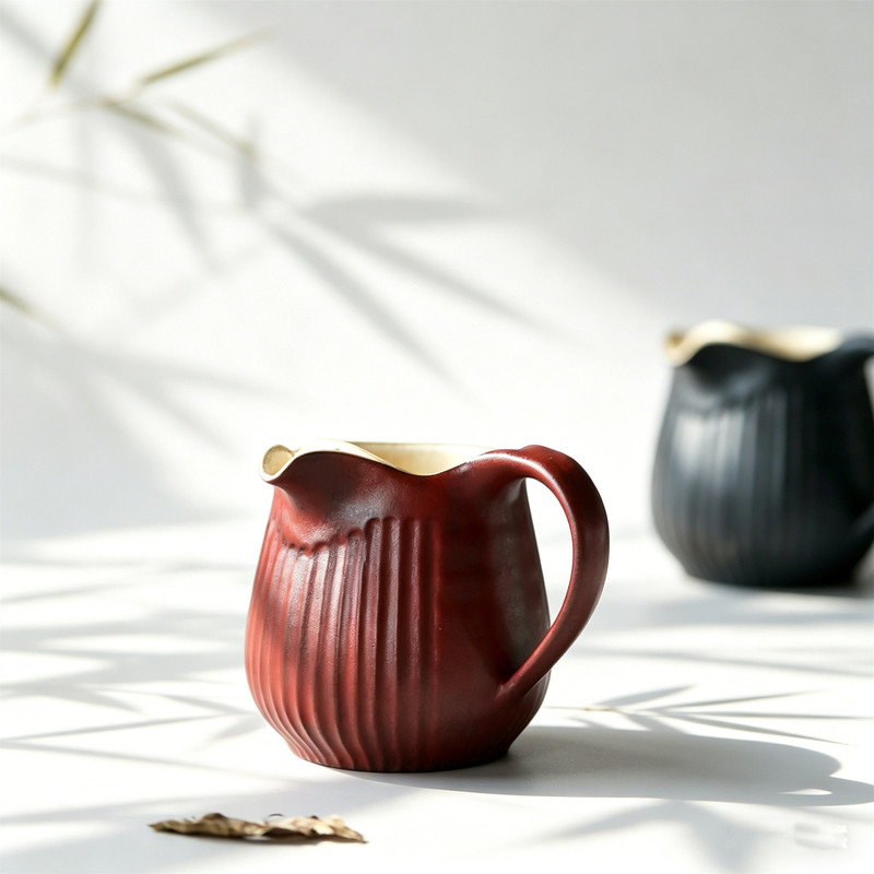 Forbidden City Red Hand-Painted Jingdezhen Ceramic Fair Cup, Uniform Cup, Tea Divider, Cold Water Kettle, Vertical Pattern Sharing Pot, Coffee Pot