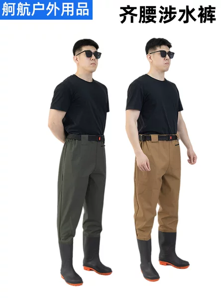 Pvc Waist-High Waders, Thickened Rain Pants, Men's Half-Body Waders, Women's Waterproof Wading Clothing for Beach Activities
