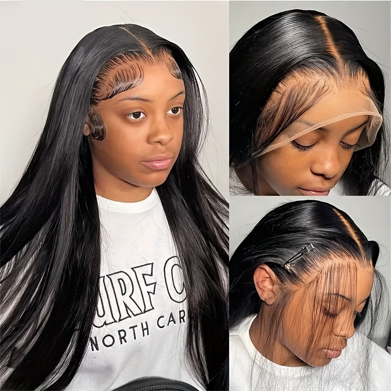 Cross-Border Foreign Trade European and American Long Straight Hair Wigs, Popular in Africa, 4*1 Front Lace Middle Part Straight Hair Synthetic Fiber Full Wig Cross-Border Foreign Trade European and American Long Straight Hair Wigs, Popular in Africa, 4*1 Front Lace Middle Part Straight Hair Synthetic Fiber Full Wig