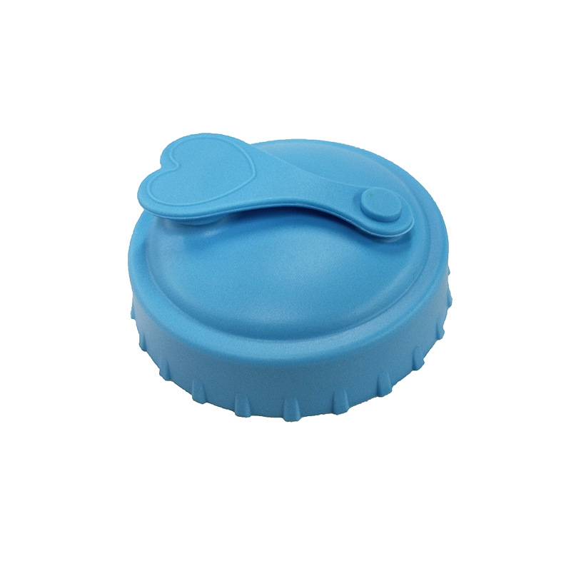 하트 모양 단추 하늘색