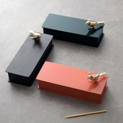 Home personalized creative living room light luxury toothpick box stainless steel living room restaurant hotel toothpick jar toothpick storage box