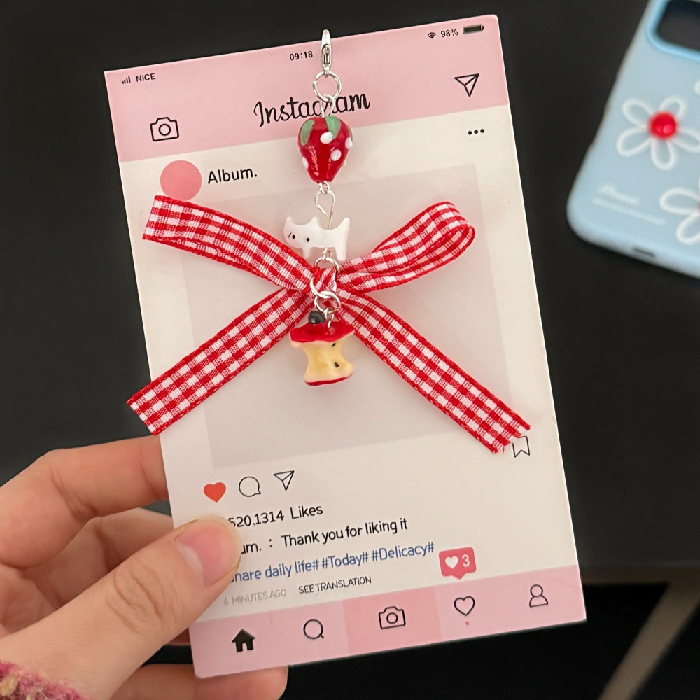 Inswind lindos colgantes de llaveros dulce corazón de niña caja de teléfono móvil decoración colgantes colgantes cadena colgantes al por mayor