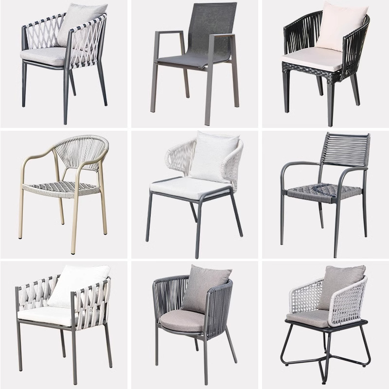 Mesa y silla nórdica al aire libre silla de diseño a prueba de agua silla de vidre silla de vidre al aire libre silla de vidre