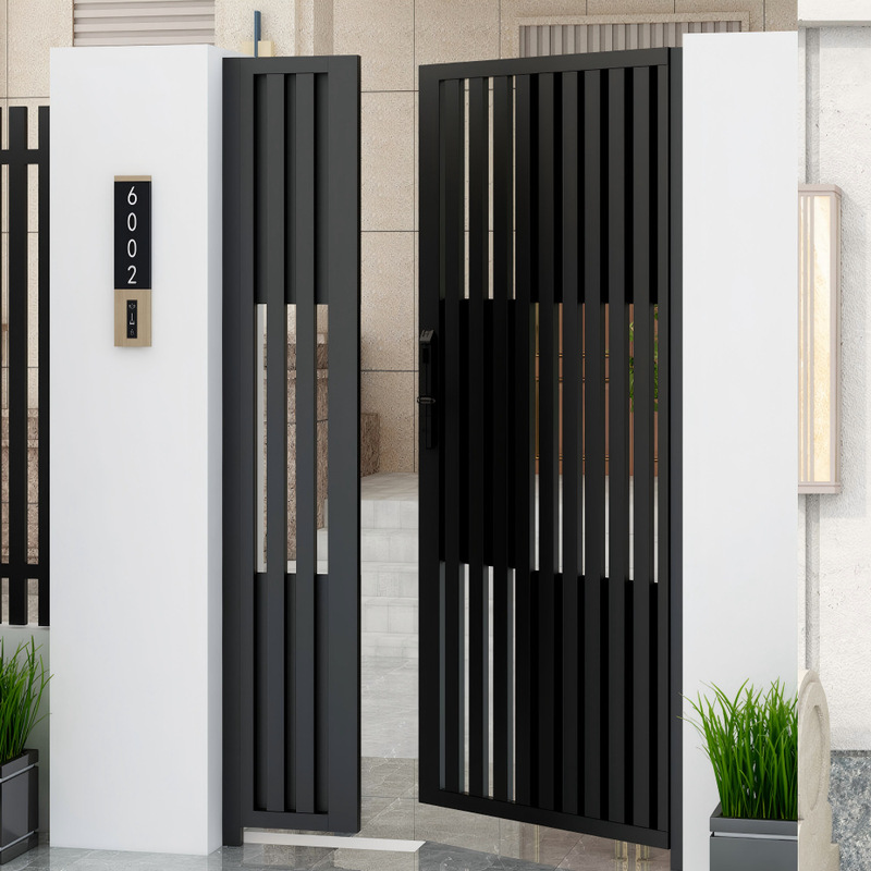 Aluminum Alloy Courtyard Door, Garden Louvered Door, Villa Aluminum Art Door, Outdoor Fence Door, Aluminum Art Single and Double Door Customization