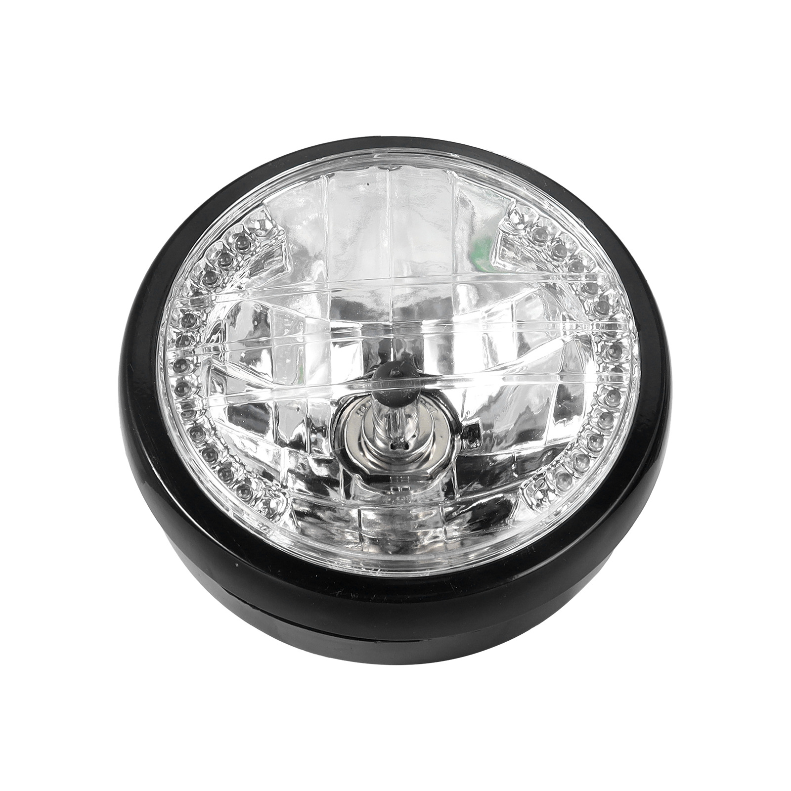 Ha Lei 7 inch Motorcycle Headlight Angel Eye LED Turn Signal H4 Headlamp Assembly (Motorcycle headlights, headlights) - 7-inch-headlight