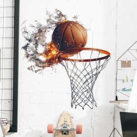 熙岸44032 篮球优秀墙面贴纸篮筐主题贴男生房间布置跨境代发墙贴