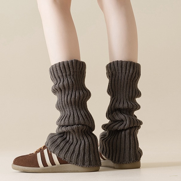24秋冬新品袜套灰色堆堆袜子加厚保暖紫发热小腿袜jk日系护腿套