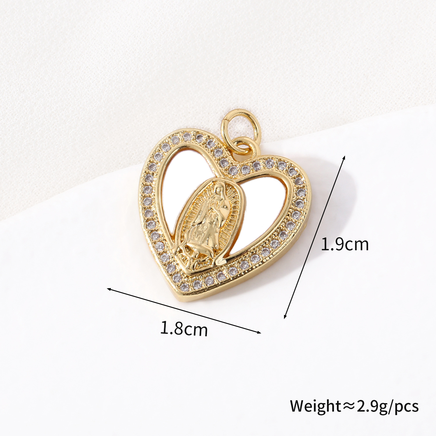 12g Weight Pendant Jewelry Making Type 18*19mm, 21 * 18mm, 21 * 25mm Jewelry Making Size Zircon Inlay Material DIY Jewelry Accessories Classification 1 Piece Quantity Copper Material Geometric, Virgin Mary, Heart Shape Pattern Plating Design Religion, Ethnic Style Style 1 Piece 18*19mm 21 * 18mm 21 * 25mm Copper Zircon Geometric Virgin Mary Heart Shape Pendant 4
