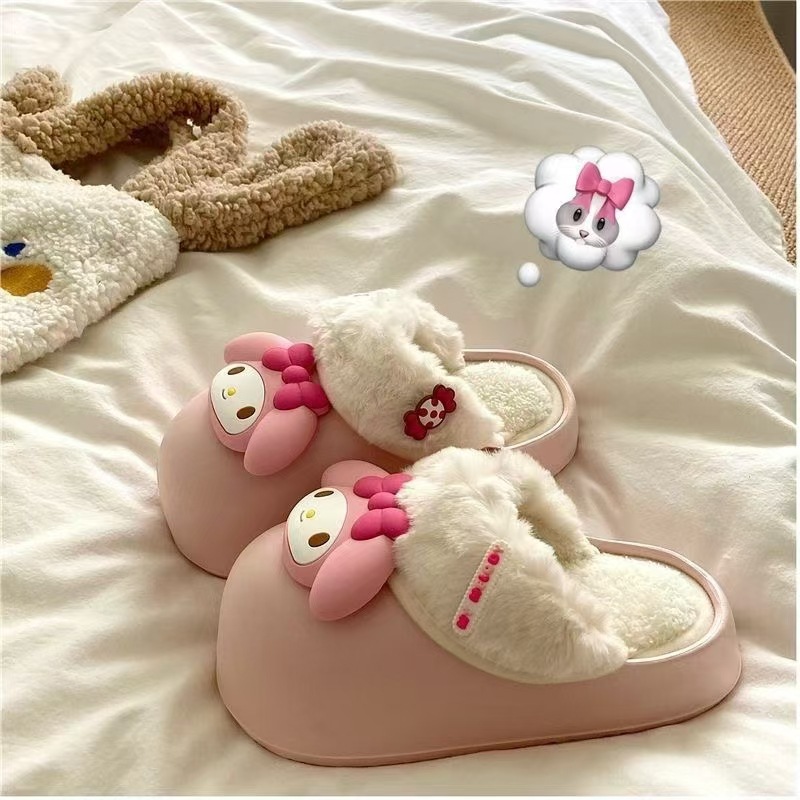 Autumn and Winter New Style Baotou Waterproof Cotton Slippers Feeling Thickened Warm Non-slip Indoor and Outdoor Home Plush Women's Cotton Shoes