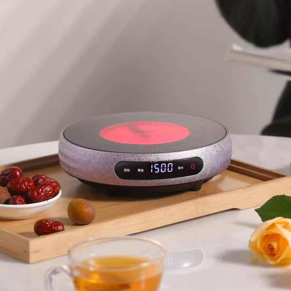 Household Integrated Electric Ceramic Stove Tea Stove 1500W Ultra-Thin Small Glass Kettle Tea Maker with Adjustable Temperature