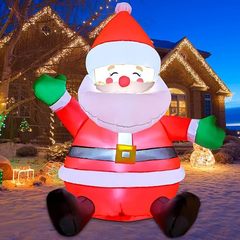 クロスボーダー Amazon クリスマスインフレータブルサンタクロースは手を振って笑顔をしています LED ライト発光装飾装飾品