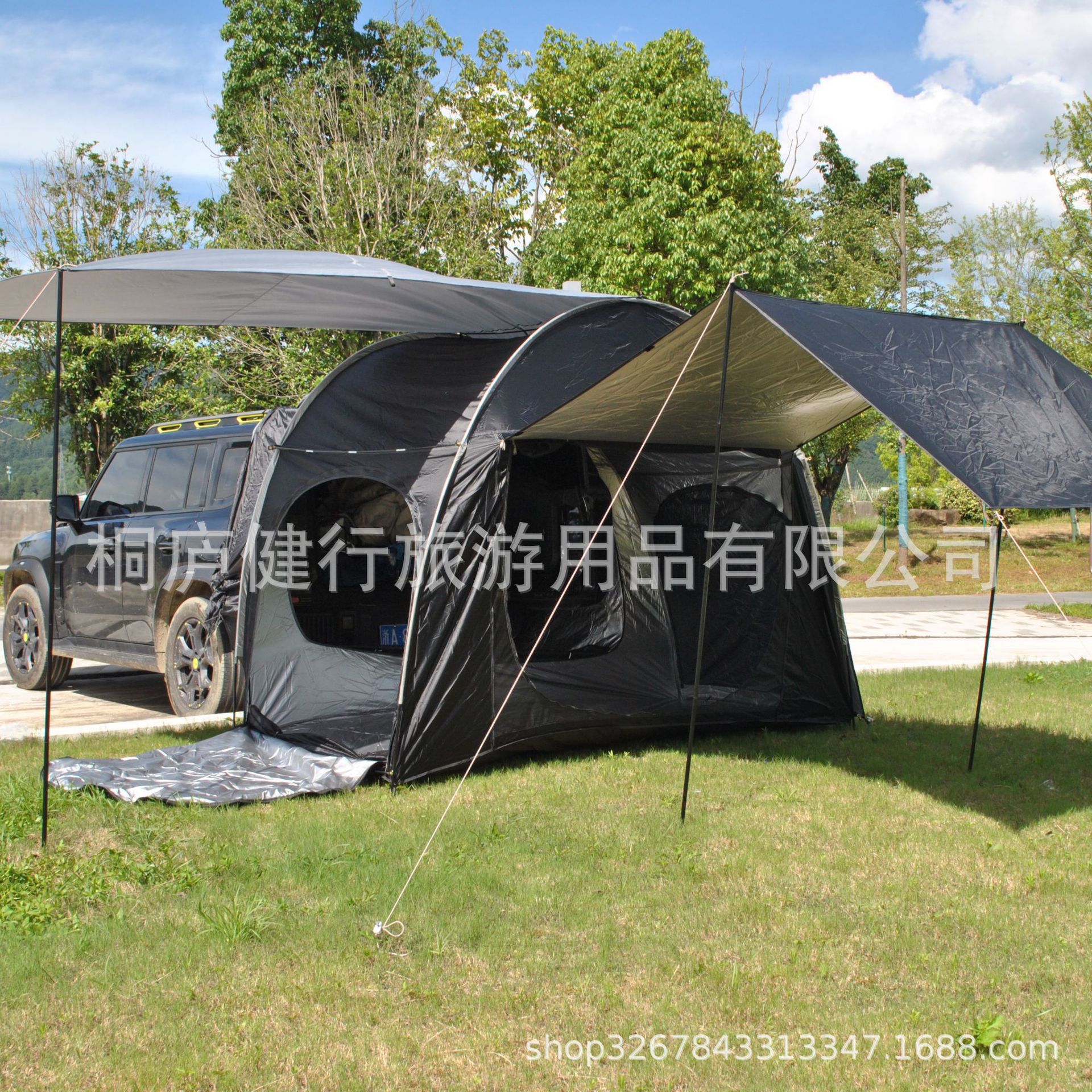 With mesh extension canopy tail extension tent, plus rain cover sunshade trunk tent tail tent