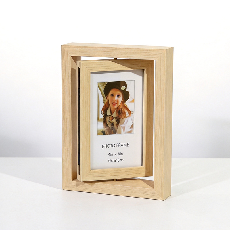 Cross-Border Double-Sided Rotating Photo Frame Ornament 6inch 7inch Amazon Hot-Selling Wooden Photo Frame American Retro Picture Frame Empty Frame Cross-Border Double-Sided Rotating Photo Frame Ornament 6inch 7inch Amazon Hot-Selling Wooden Photo Frame American Retro Picture Frame Empty Frame