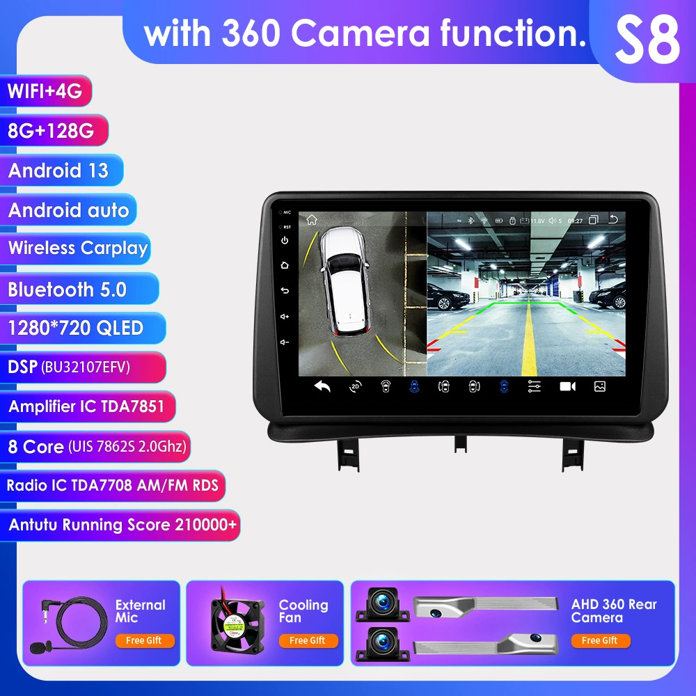 Кроссбордные товары 9 дюймов, подходит для 05-14 Renault Clio 3 Android GPS навигатор с большим экраном