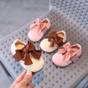 0-1 year old girl baby toddler shoes cartoon bow princess shoes non-slip soft children's shoes baby shoes a generation of hair