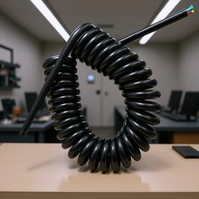 廠家供應黑色多芯螺旋電纜高彈性螺旋電纜工業設備連接彈簧線