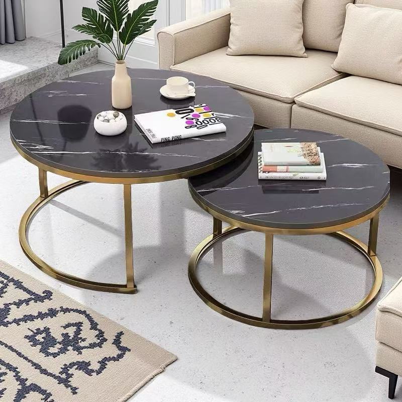 Rest Area Reception Coffee Table Small Apartment Living Room Home Movable Coffee Table Light Luxury High-End Shop Round Coffee Table
