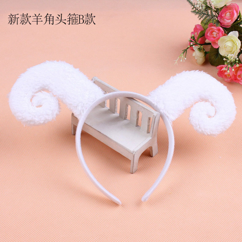 1 6 1 espectáculo de dibujos animados animales cabeza de peluche tocado cabello gato vaca tigre oveja orejas de conejo