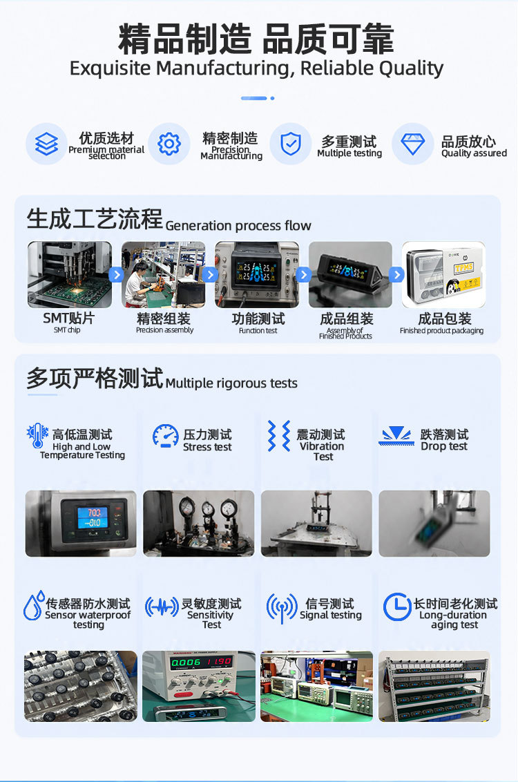 Jinyunsheng Tire Pressure Monitor Sensor Built-In External Car Wireless Solar High-Precision Tire Detector
