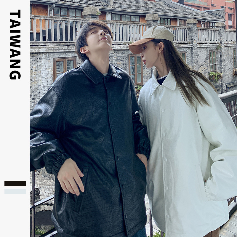 Men's Clothing Fashionable leather jacket for men 2024 autumn and winter new style jacket for men loose casual couple cotton coat_viptrois.com