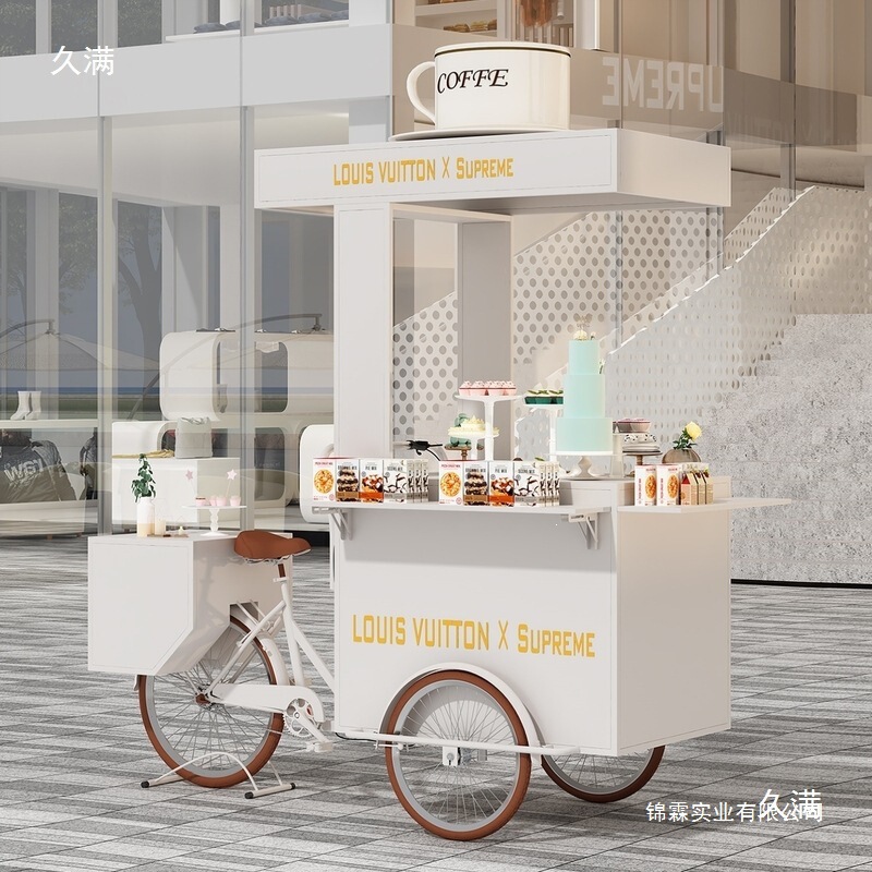 Electric Tricycle for Street Vending, Second-Hand Sales Bicycle, Outdoor Snack Cart, Mobile Stall Vehicle